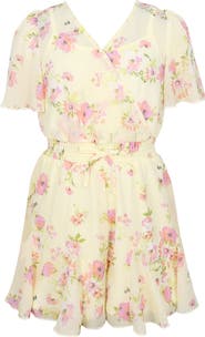 Zunie Kids' Flutter Sleeve Chiffon Romper