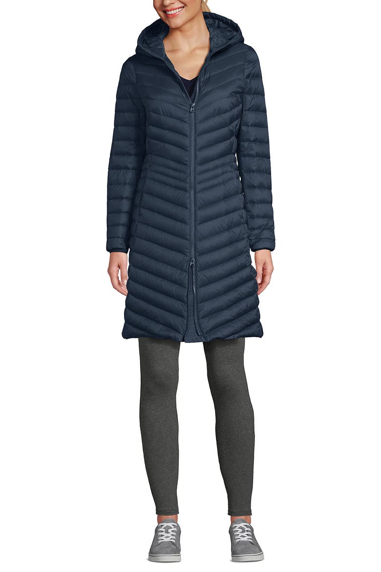 Ultralight Packable Long Down Coat, Alternate, color, Vintage Blue