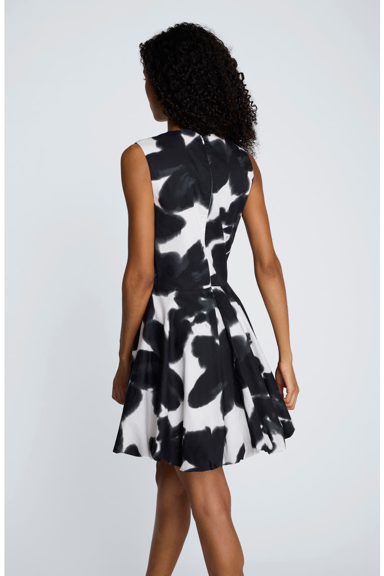 Floral Print Bubble Hem Minidress, Alternate, color, NATURAL WHITE / BLACK
