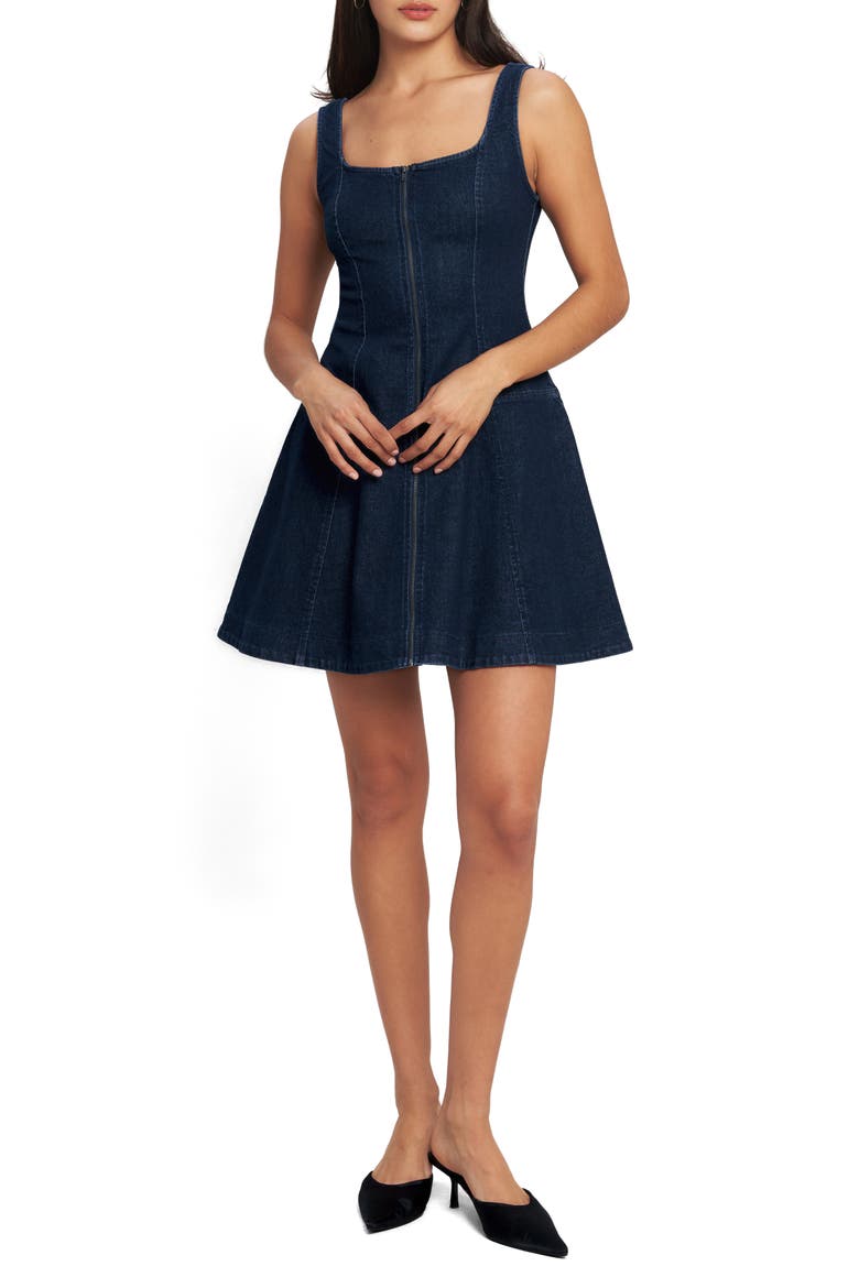 Denim Minidress, Main, color, MEDIUM INDIGO