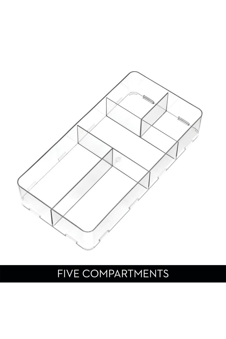 Clarity Interlocking 5-Section Drawer Organizer - Clear - Set of 2, Alternate, color, Clear