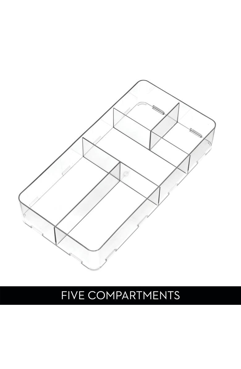 iDesign Clarity Interlocking 5-Section Drawer Organizer - Clear - Set of 2, Alternate, color, Clear