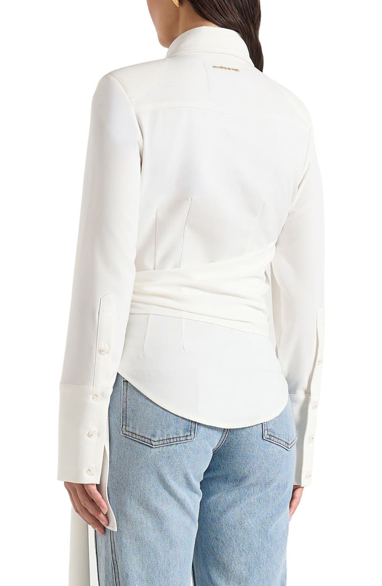 Manière De Voir Fia Wrap Shirt With Hardware Detail, Alternate, color, White
