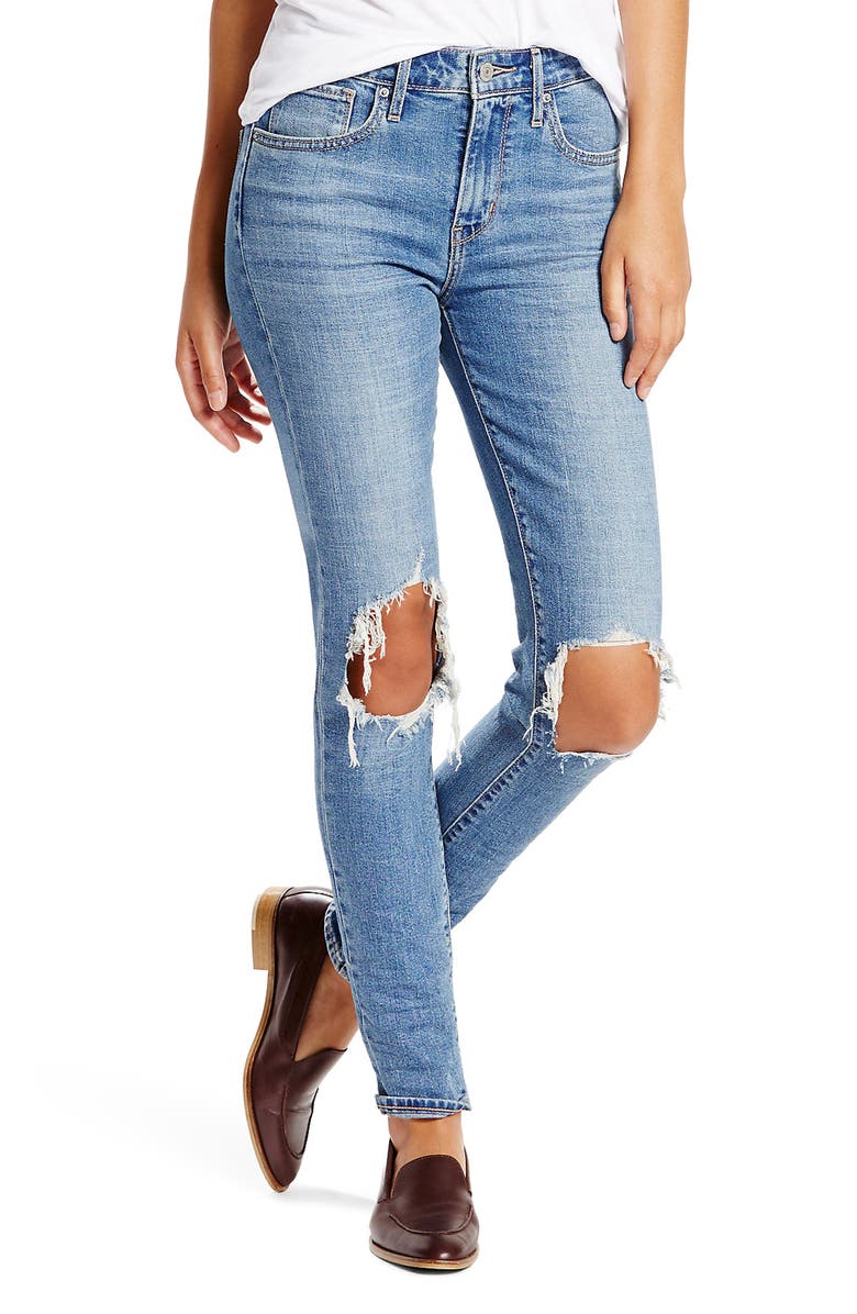 Levi's<sup>®</sup> 721 Ripped High Waist Skinny Jeans, Main, color,