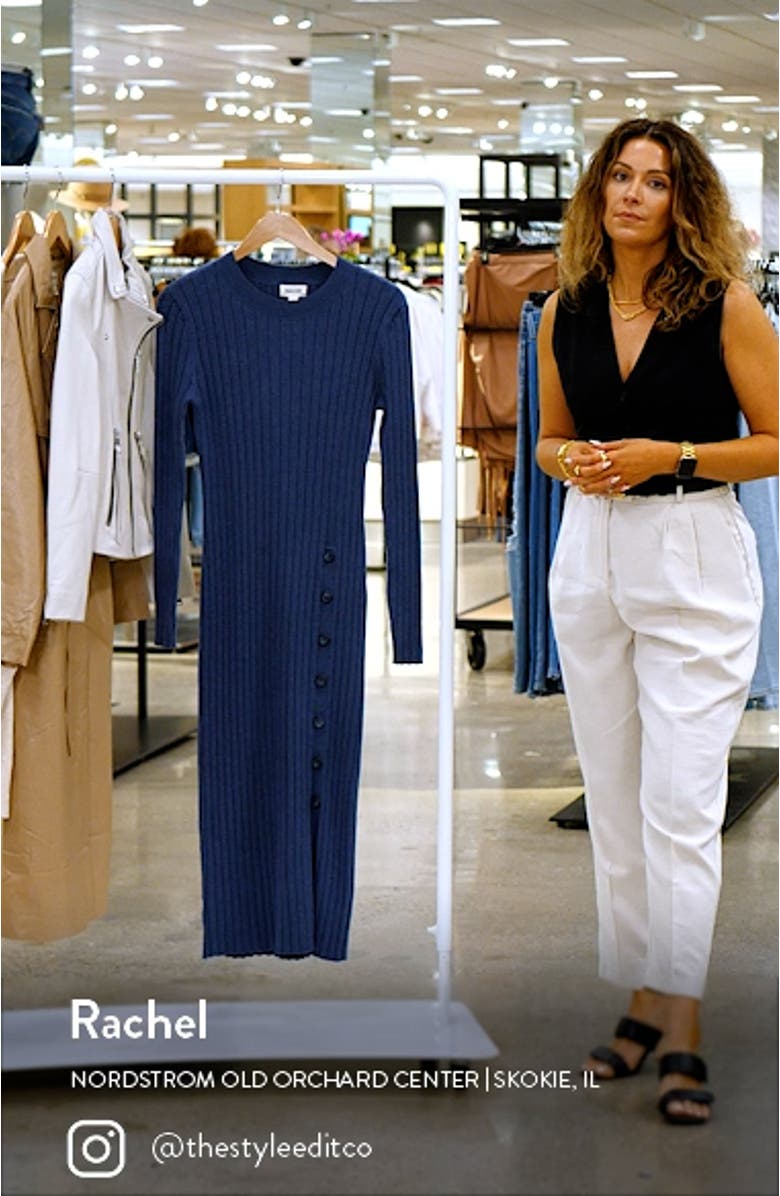 Women's Button Sweater Midi Dress, sales video thumbnail