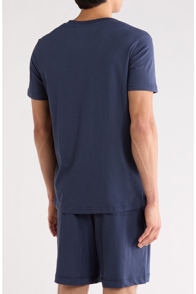 Lightweight Short Sleeve Sleep Henley, Alternate, color, COLLEGE NAVY