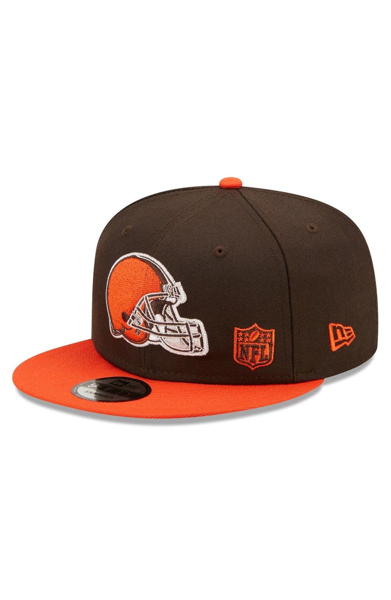New Era Men's New Era Brown/Orange Cleveland Browns Flawless 9FIFTY Snapback Hat, Main, color,