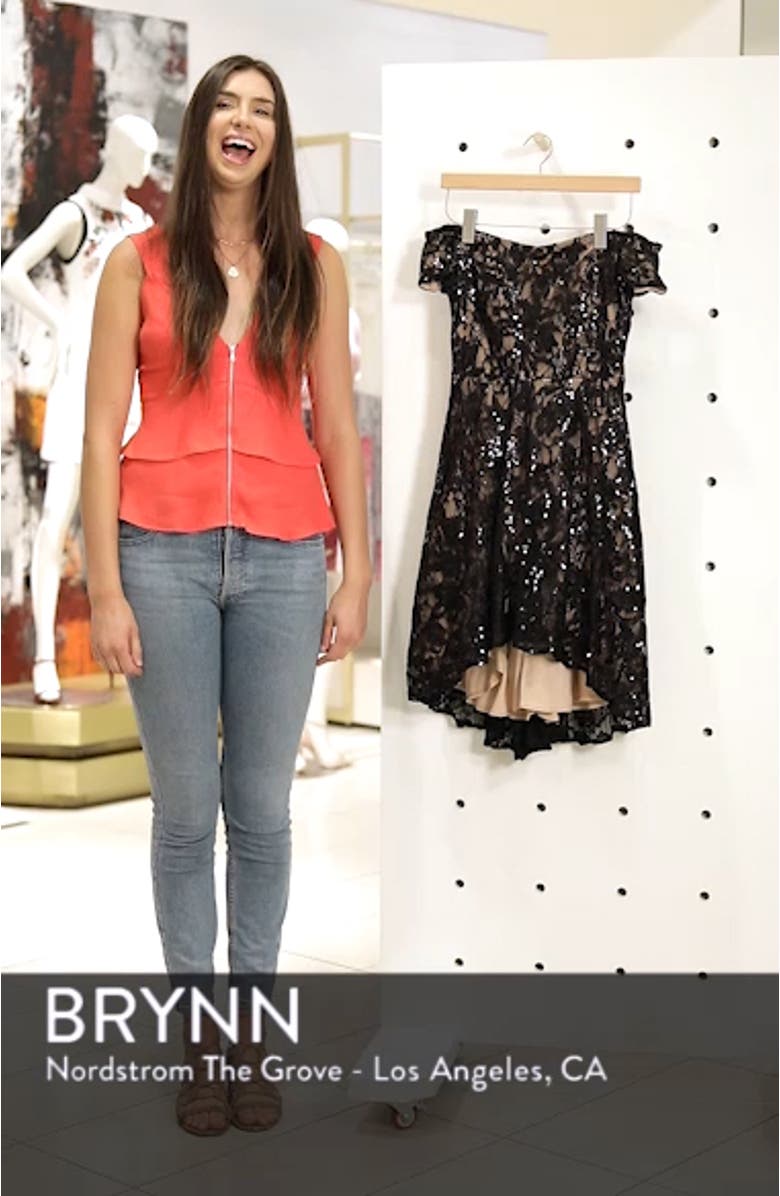 Off the Shoulder High/Low Cocktail Dress, sales video thumbnail