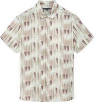John Varvatos Sean Stripe Cotton Short Sleeve Button-Up Shirt