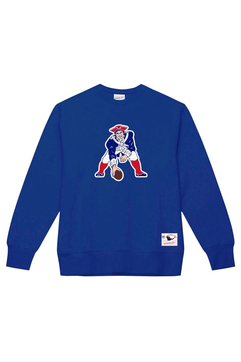 Men's Mitchell & Ness Navy New England Patriots Basic Fleece Pullover Sweatshirt, Alternate, color, Navy