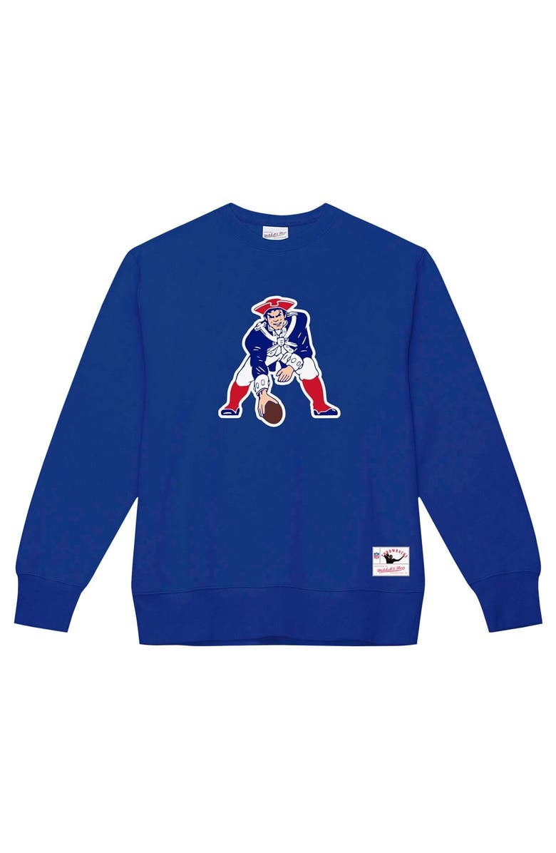 Mitchell & Ness Men's Mitchell & Ness Navy New England Patriots Basic Fleece Pullover Sweatshirt, Alternate, color, Navy