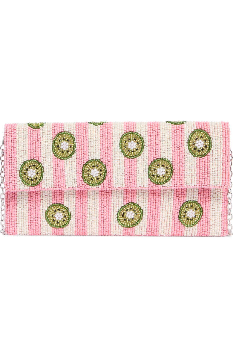 Collection XIIX Beaded Striped Kiwi Clutch, Main, color, Striped Kiwi