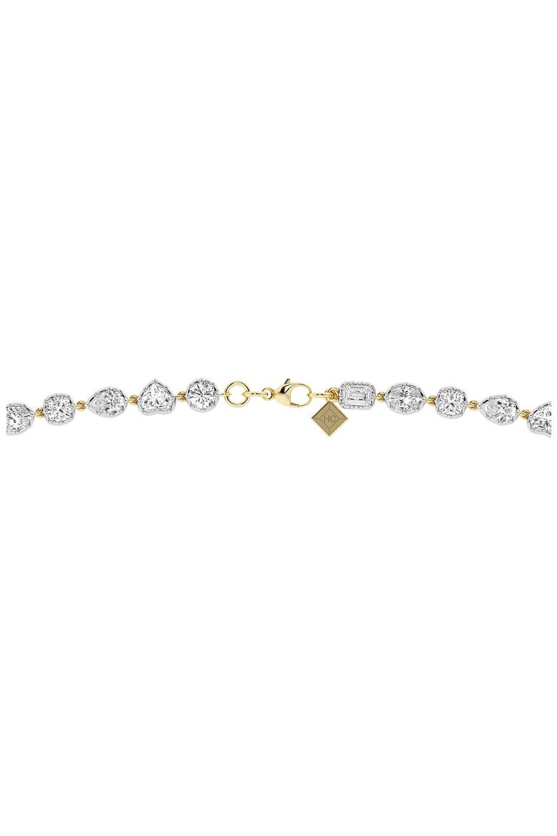 Georgian Lab Grown Diamond Tennis Necklace, Alternate, color, 18K YELLOW/ BLACKENED GOLD