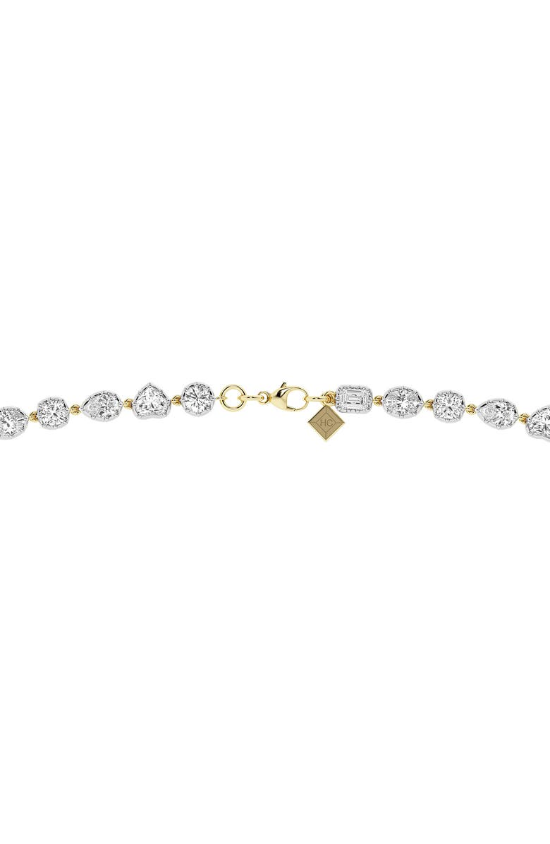 HauteCarat Georgian Lab Grown Diamond Tennis Necklace, Alternate, color, 18K Yellow/ Blackened Gold