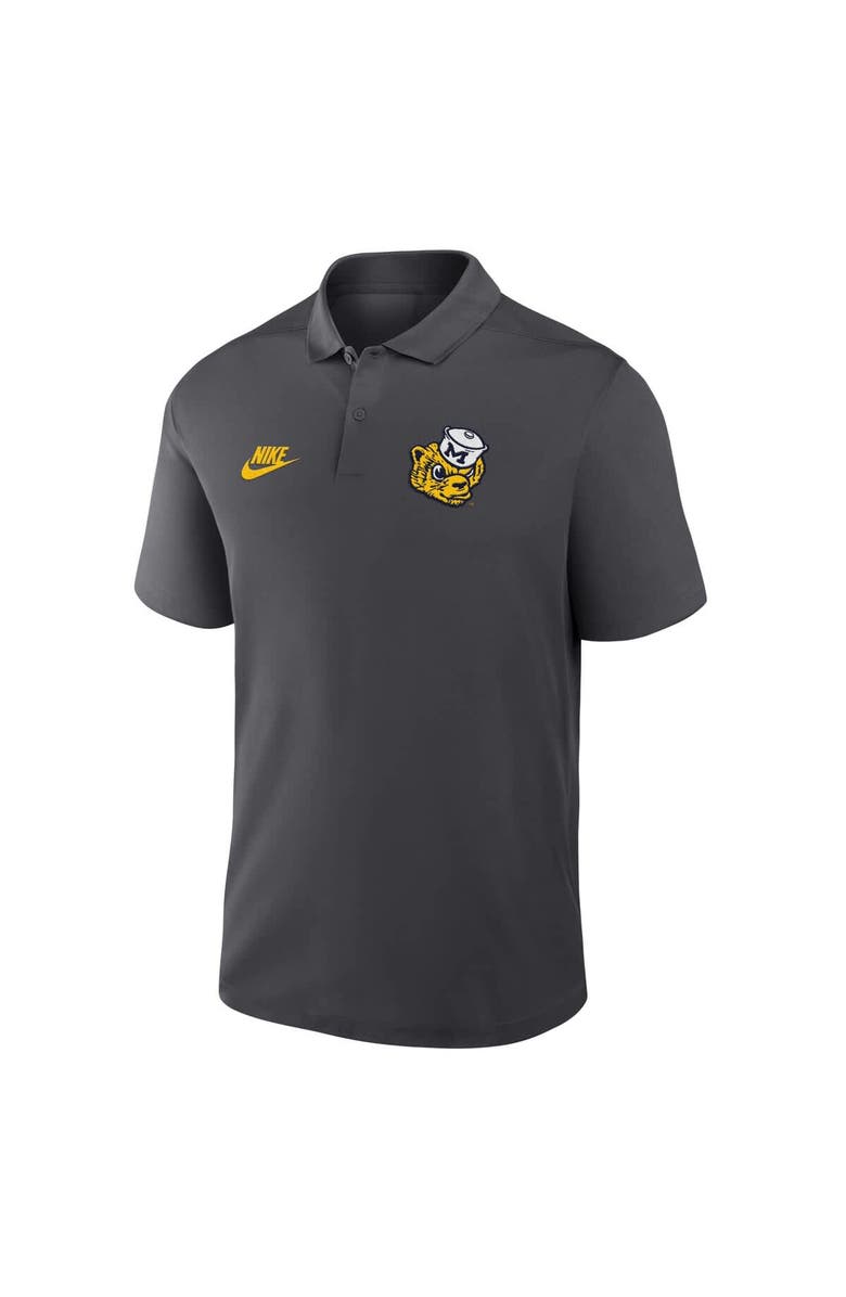 Nike Men's Nike Anthracite Michigan Wolverines Primetime Victory Legacy Vault Logo Performance Polo, Alternate, color, Anthracite