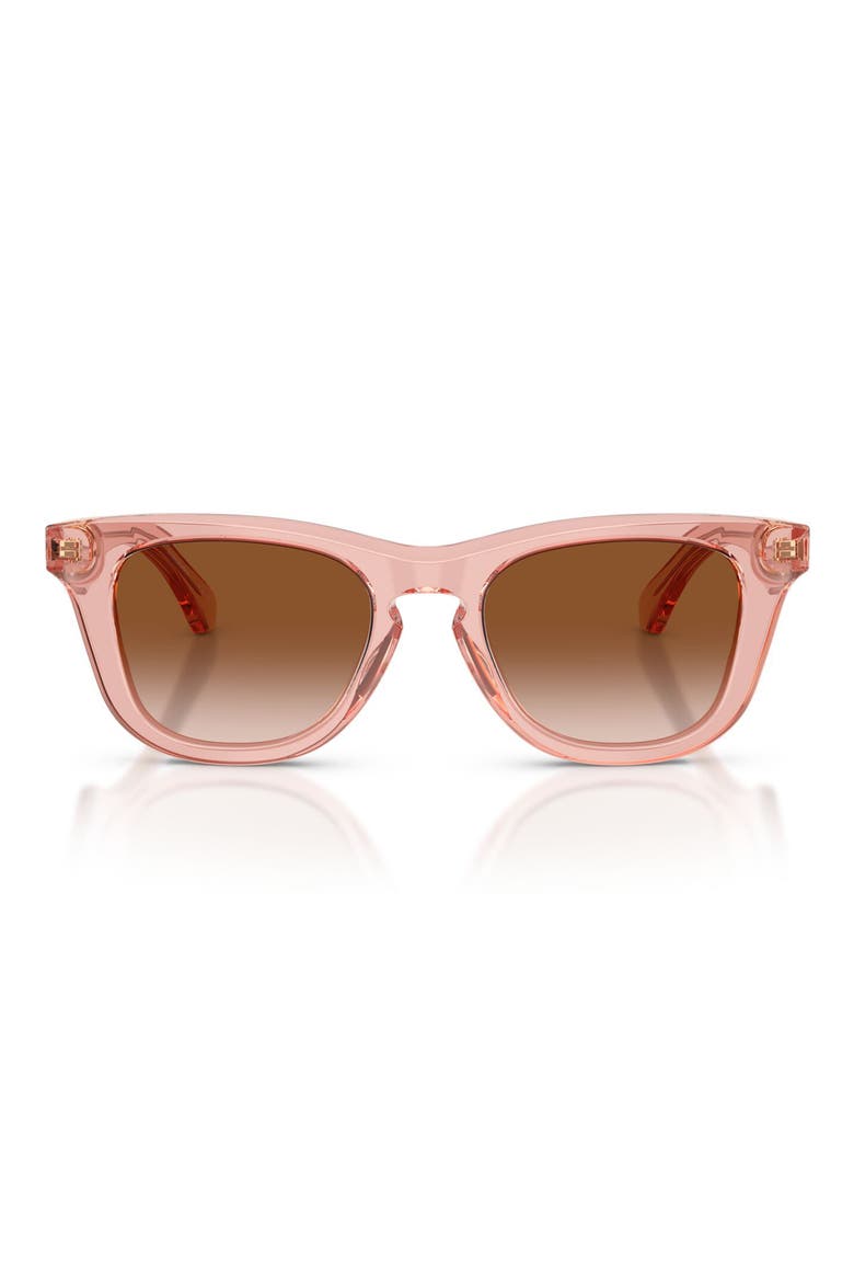 Kids' 46mm Small Square Sunglasses, Main, color, TRANSPARENT PINK / BROWN