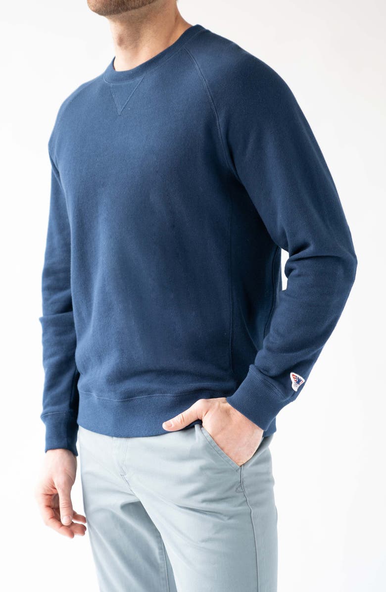 Devil-Dog Dungarees Men's Cotton Crewneck Sweatshirt, Alternate, color, Navy Blue