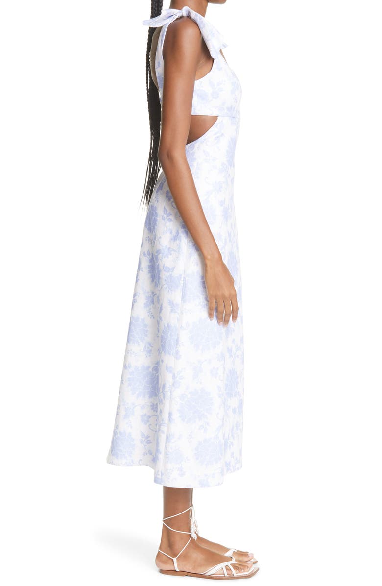 Zimmermann Postcard Tie Shoulder Midi Dress, Alternate, color, 