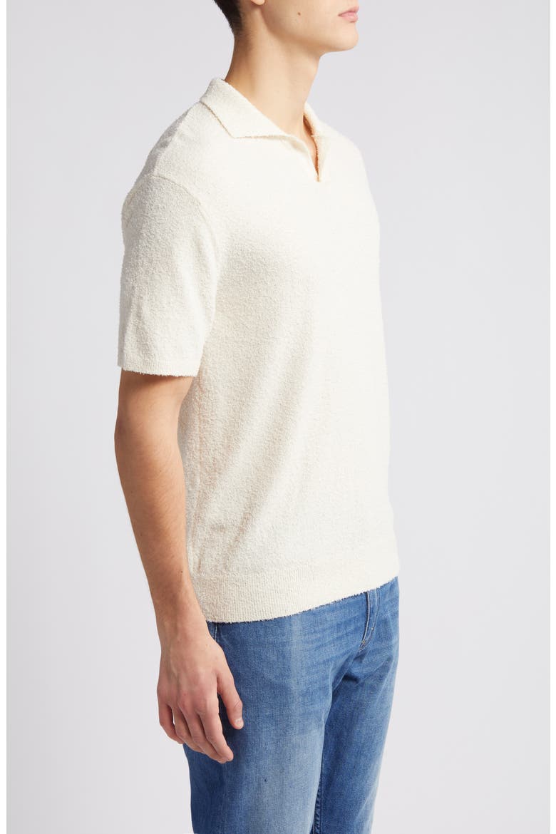 Textured Johnny Collar Shirt, Alternate, color, VANILLA CREAM