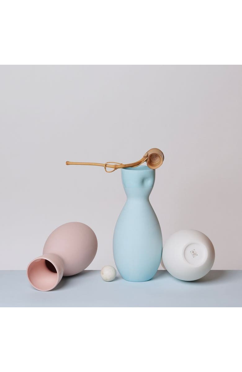 MIDDLE KINGDOM Unique Series Thumb Print Porcelain Vase, Alternate, color, Bisque