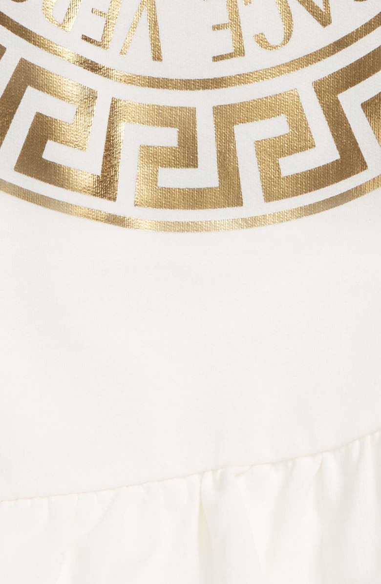 Versace Kids' Metallic Medusa Logo Sweatshirt Dress, Alternate, color,