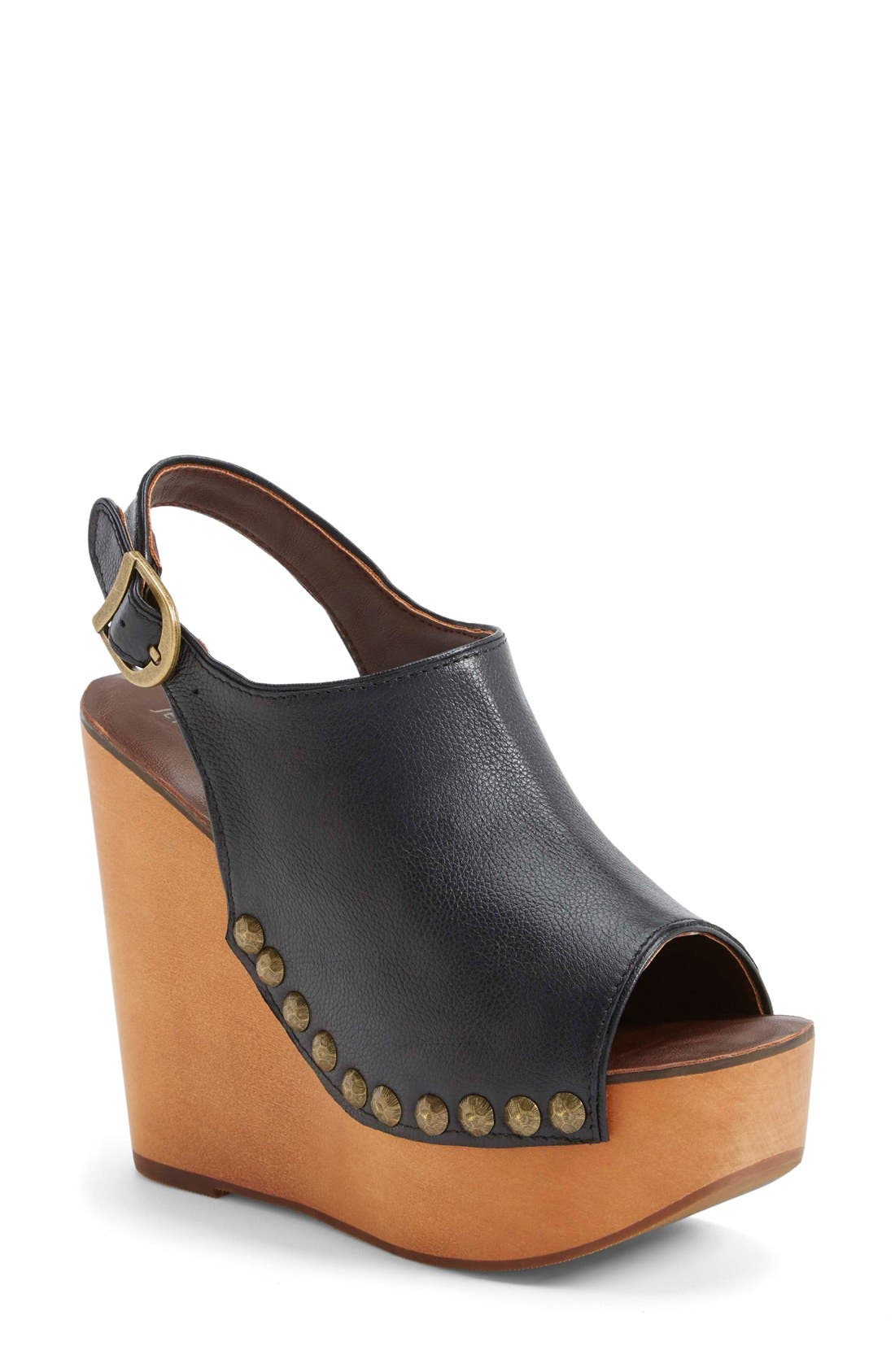 'Snick' Platform Sandal, Main, color, BLACK PEBBLE