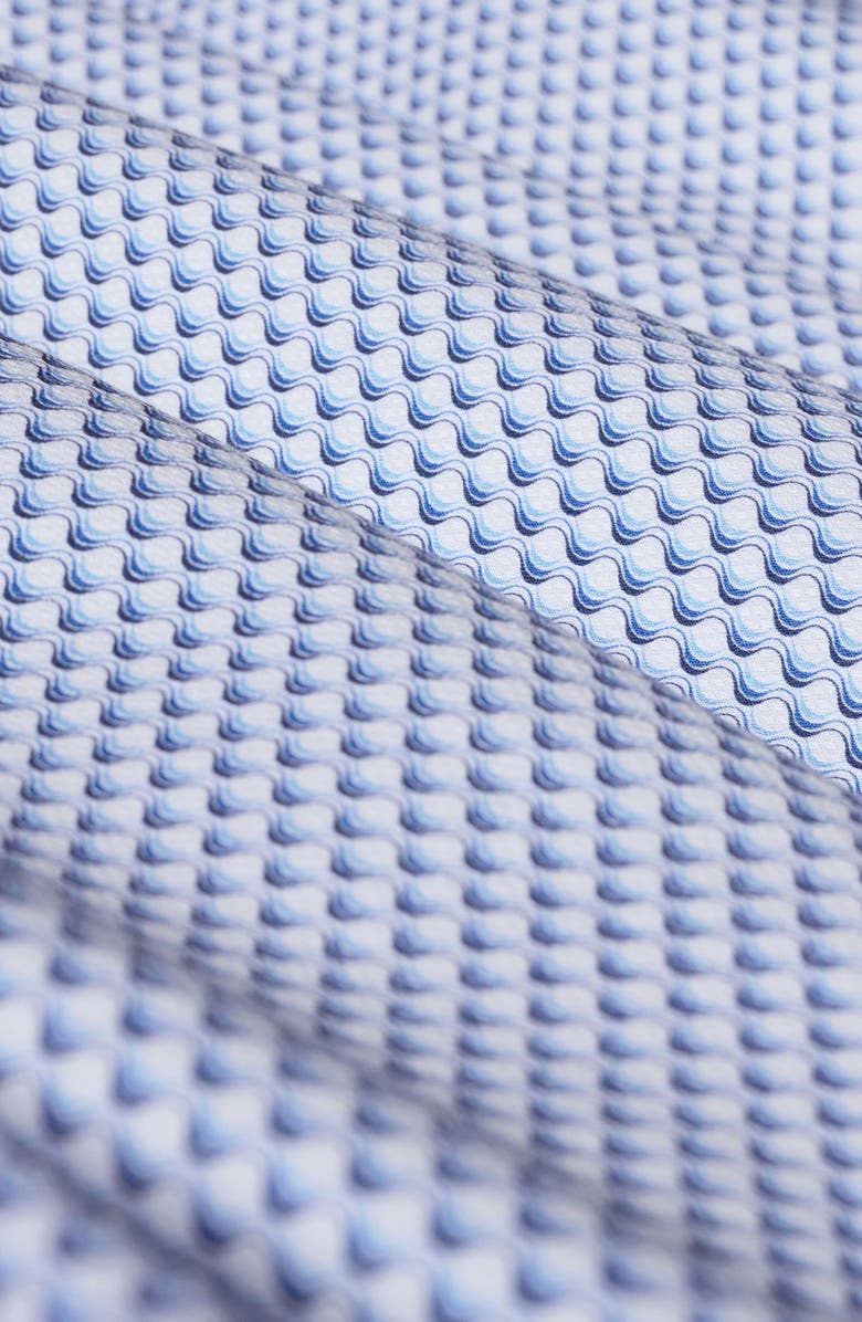 Bugatchi Axel Shaped Fit Geo Print Cotton Button-Up Shirt, Alternate, color, Classic Blue