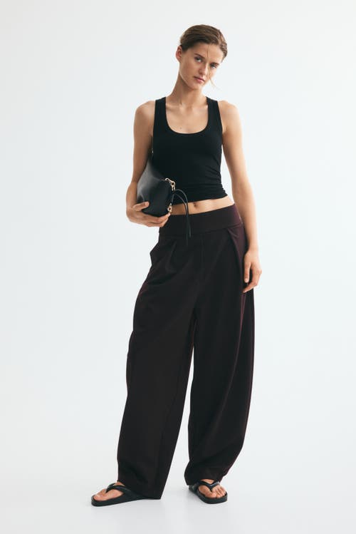 H&M Pleated Barrel-leg Pants in Burgundy at Nordstrom, Size X-Small