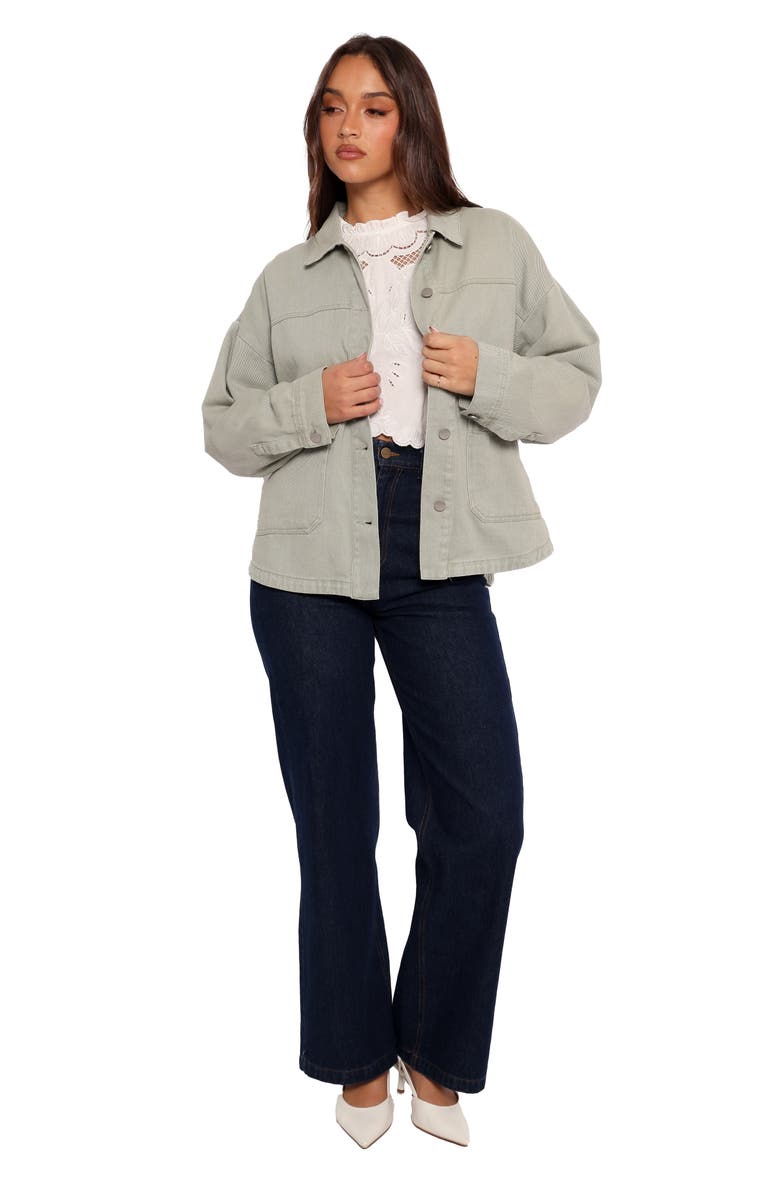 Petal & Pup Delana Denim Shirt Jacket, Alternate, color, Green