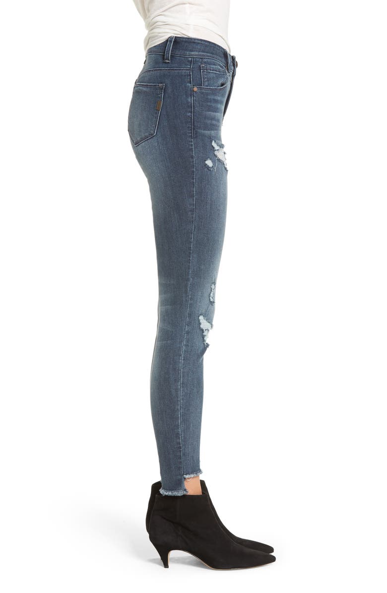 1822 Denim Ripped Step Hem Skinny Jeans, Alternate, color, 