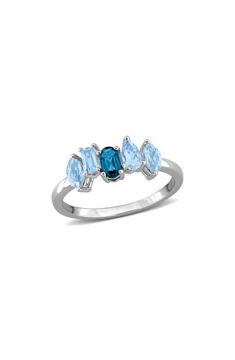 DELMAR Sterling Silver Sky Blue Topaz & London Blue Topaz Ring