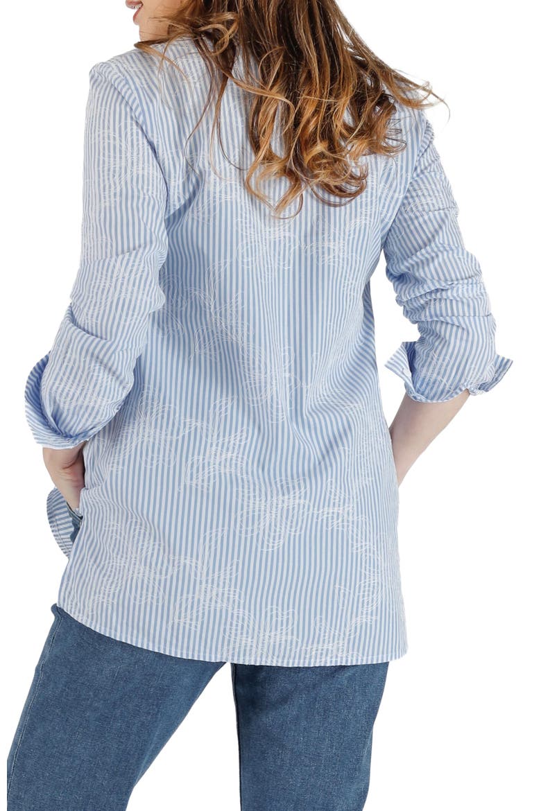 Camille Button-Up Maternity/Nursing Top, Alternate, color, BLUE