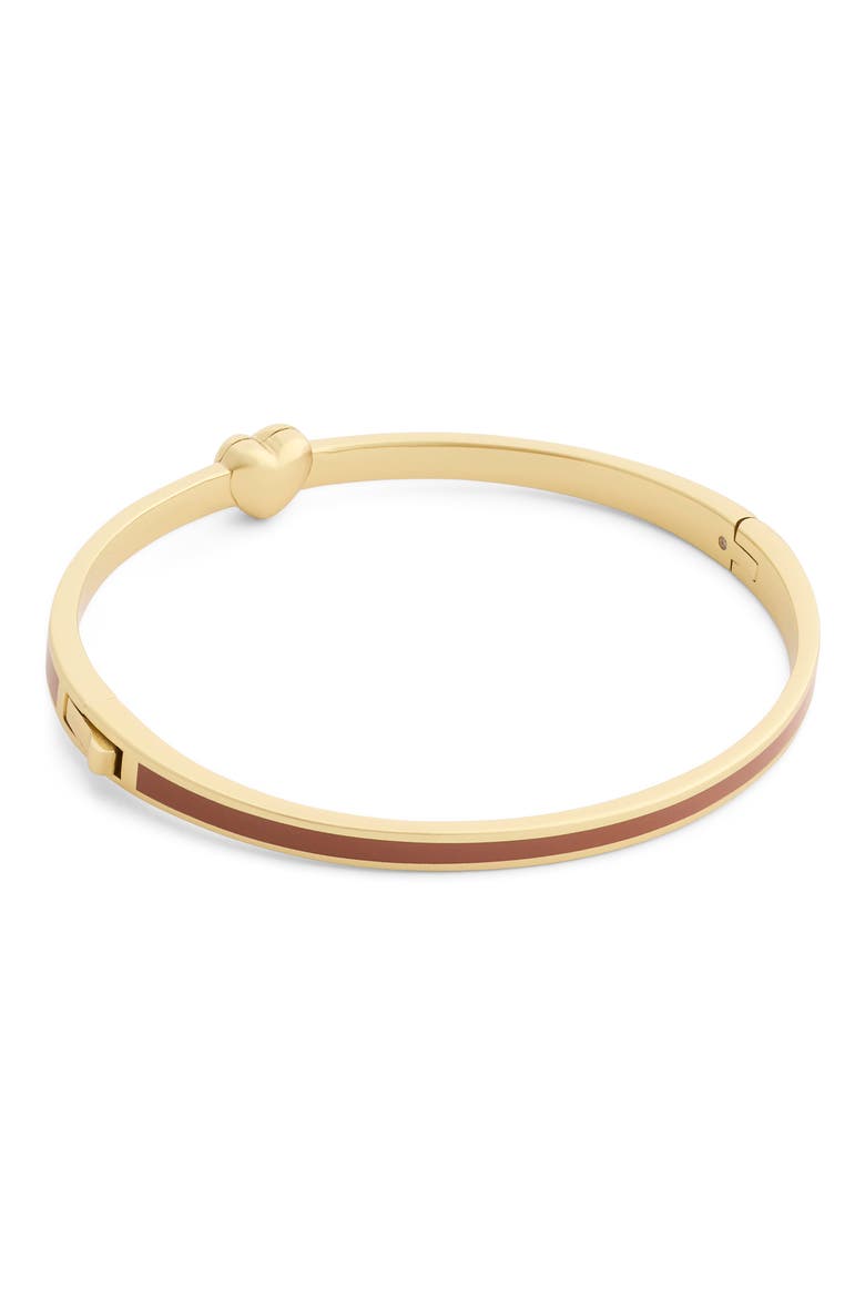 Heart Enamel Hinge Bangle, Alternate, color, BROWN/ GOLD