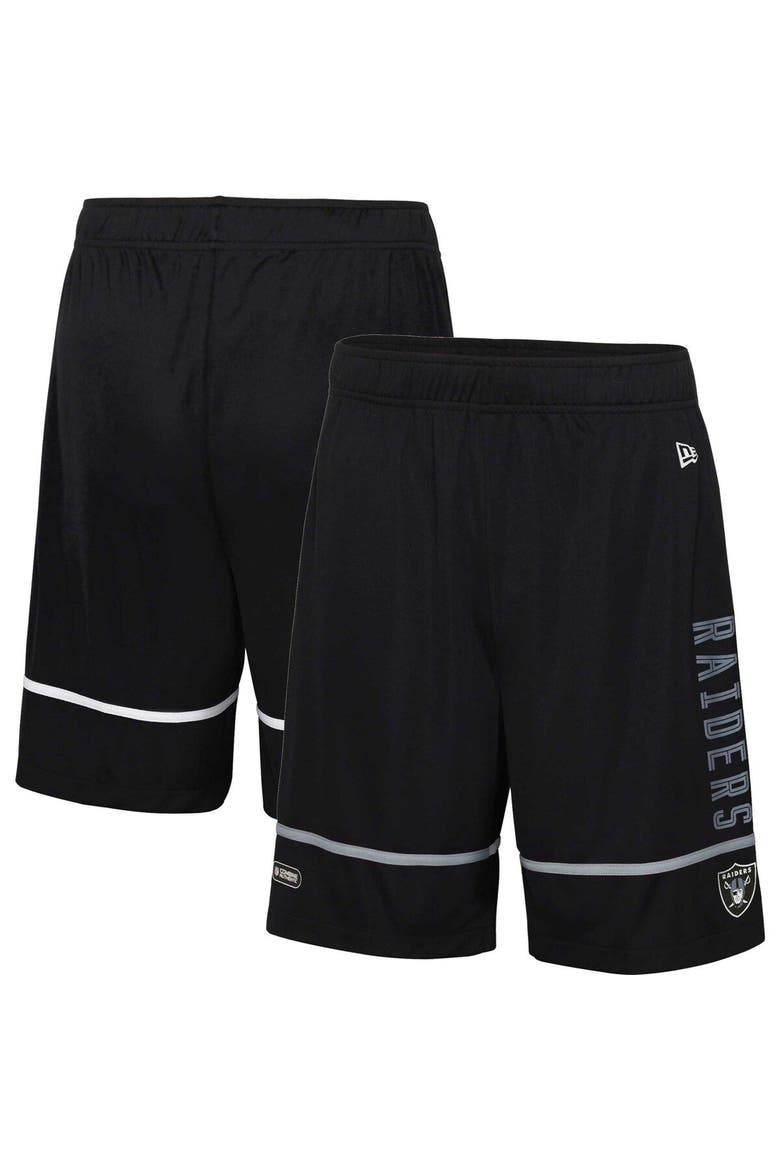 Men's New Era Black Las Vegas Raiders Combine Authentic Rusher Training Shorts, Main, color, Black