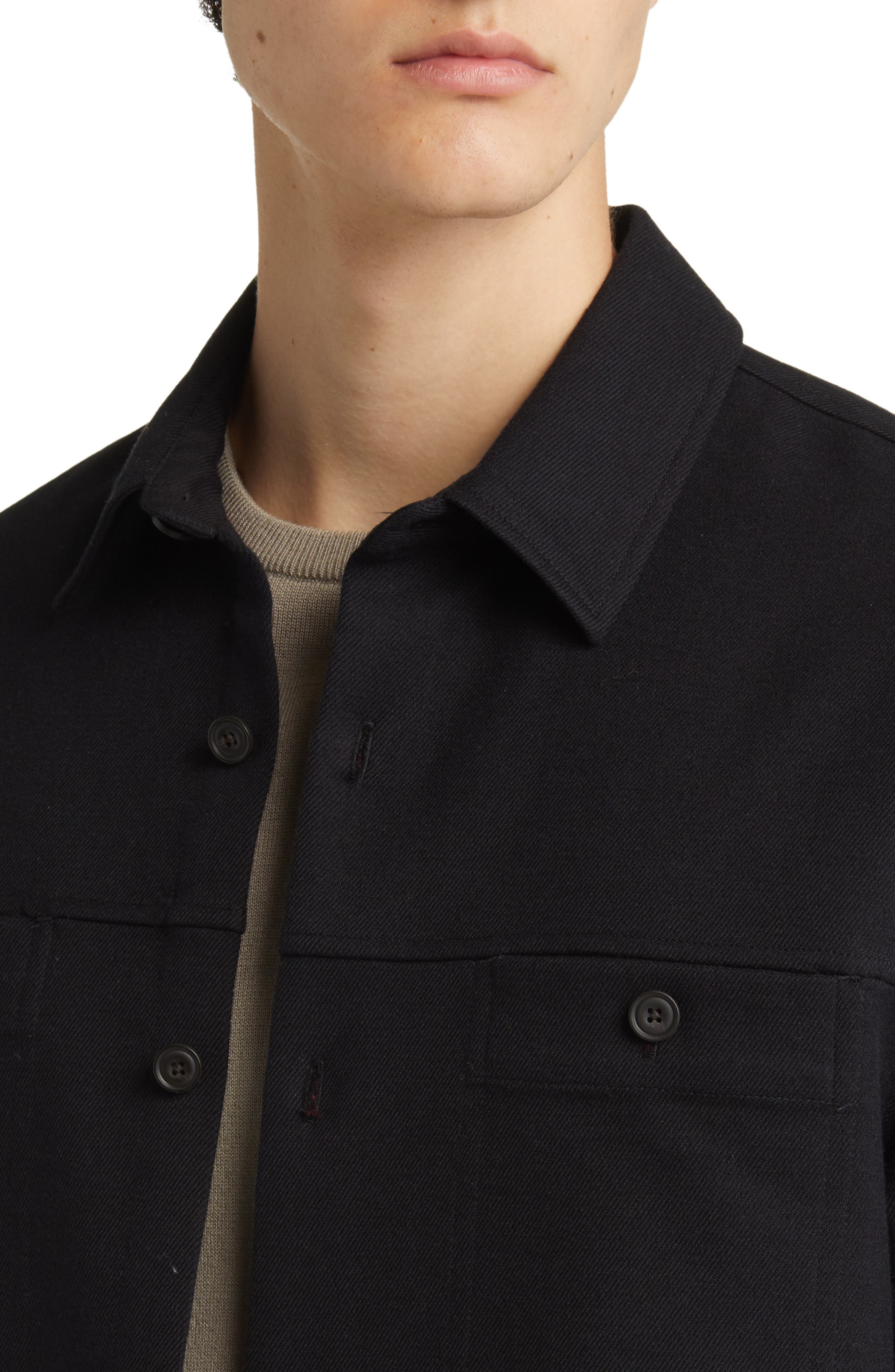 Relaxed Fit Double Face Cotton Blend Shirt Jacket - image 2