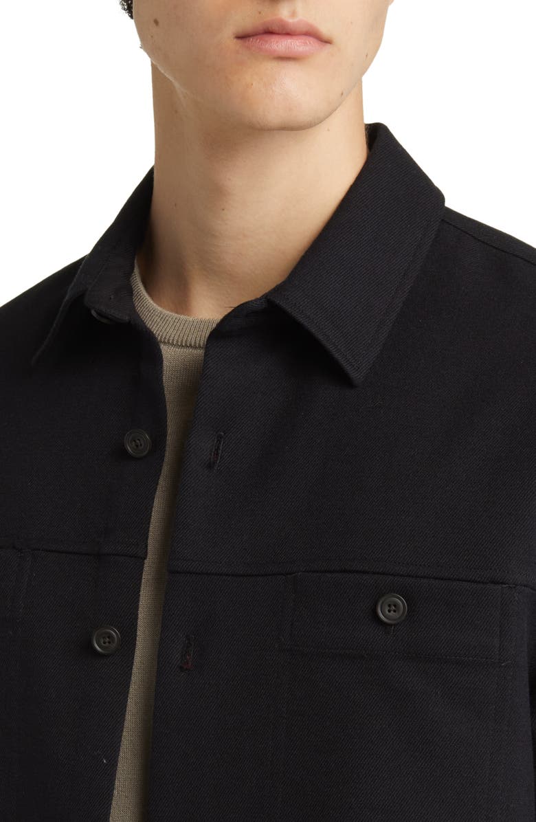 Vince Relaxed Fit Double Face Cotton Blend Shirt Jacket, Alternate, color, Black/ Sonoma Red