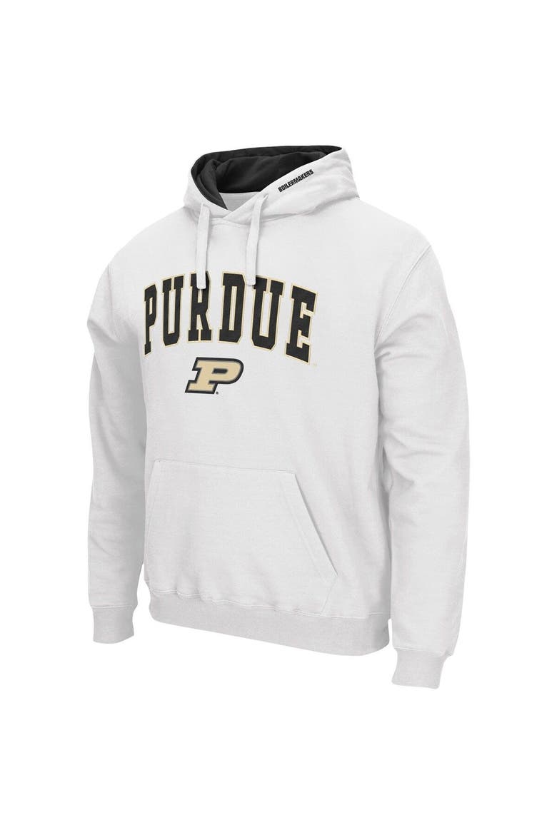 Men's Colosseum White Purdue Boilermakers Arch & Logo 3.0 Pullover Hoodie, Alternate, color, White