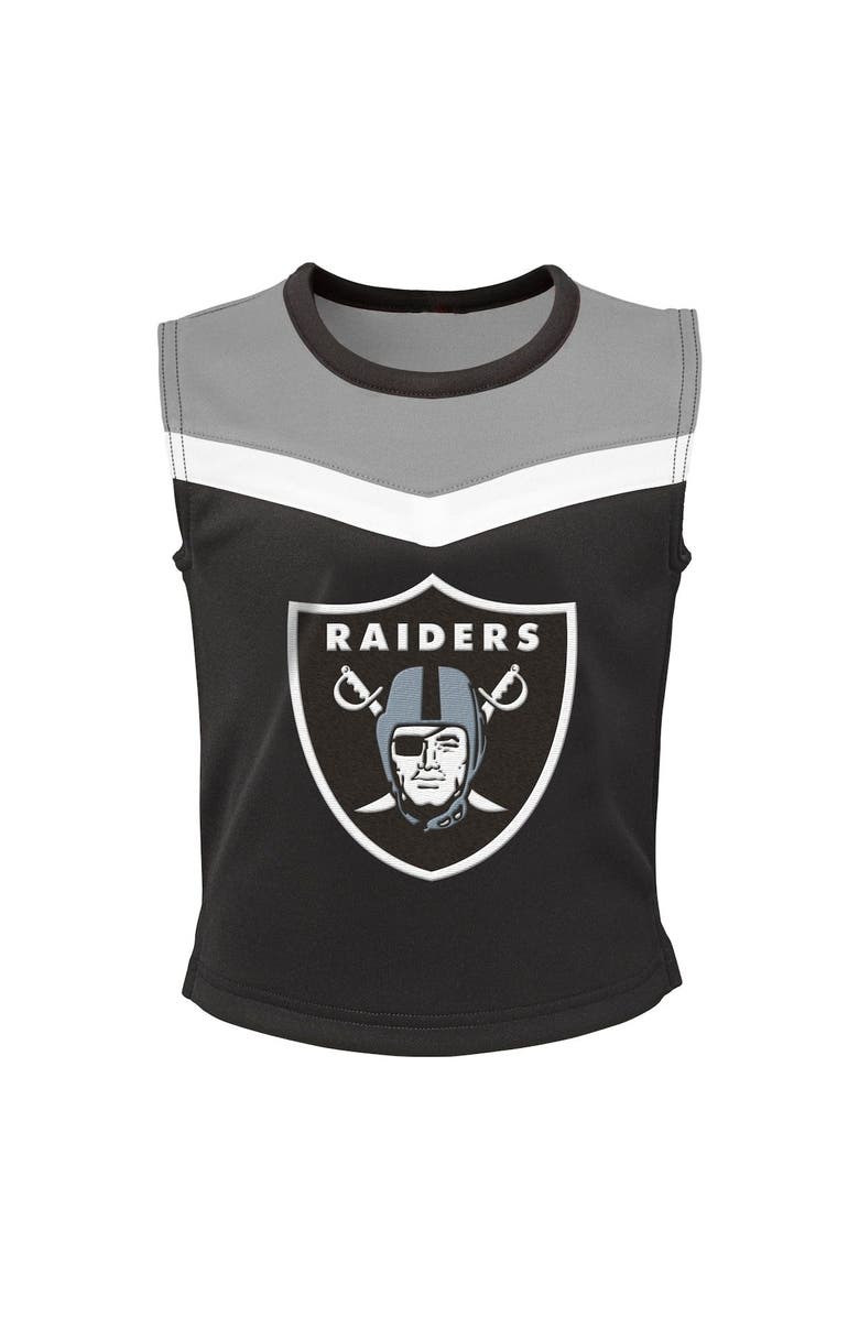 Outerstuff Girls Preschool Black Las Vegas Raiders Spirit Cheerleader Two-Piece Set with Bloomers, Alternate, color, Black