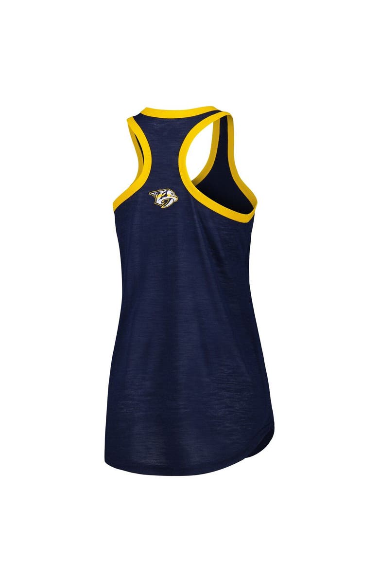 G-III 4HER BY CARL BANKS Women's G-III 4Her by Carl Banks Navy Nashville Predators First Base Racerback Scoop Neck Tank Top, Alternate, color, 