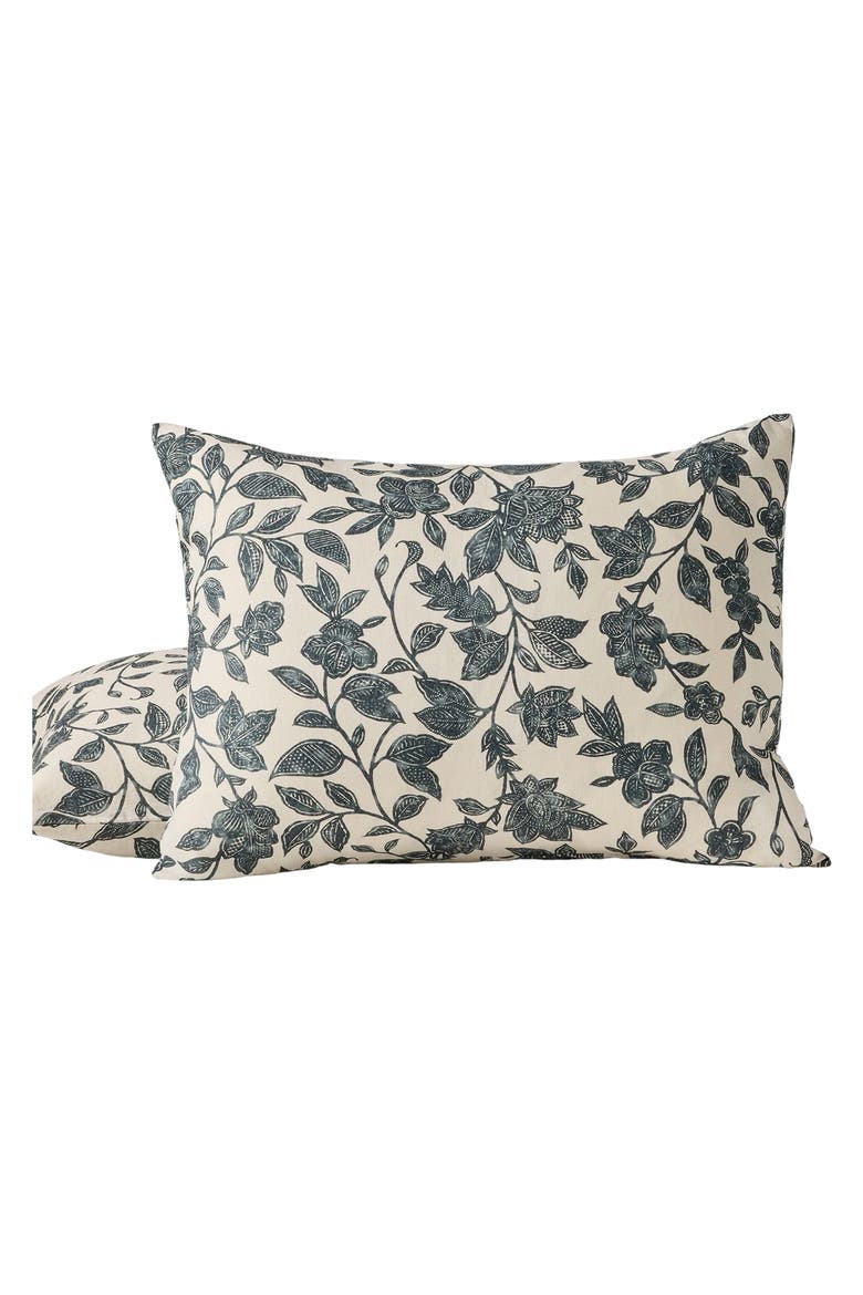 Ophelia Recycled Linen & Organic Cotton Print Sham, Alternate, color, MIDNIGHT INDIGO