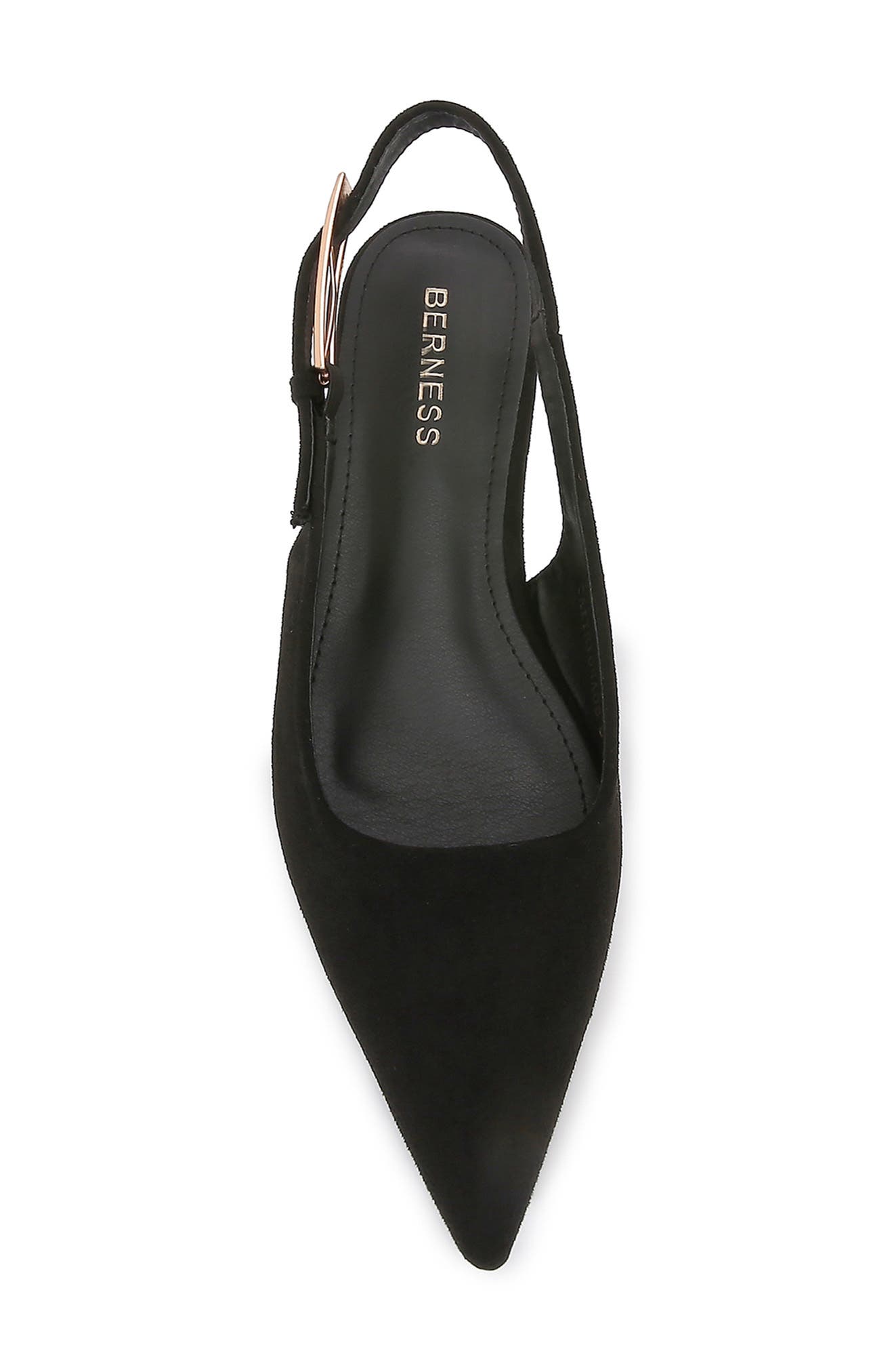 BERNESS Caitriona Pointed Toe Slingback Flat, Alternate, color, Black Sde