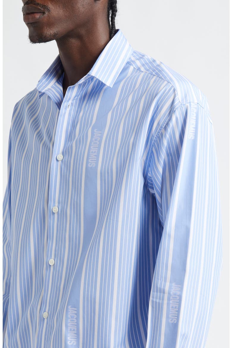 La Chemise Simon Straight Fit Stripe Button-Up Shirt, Alternate, color, JACQUARD BUSINESS BIG LOG