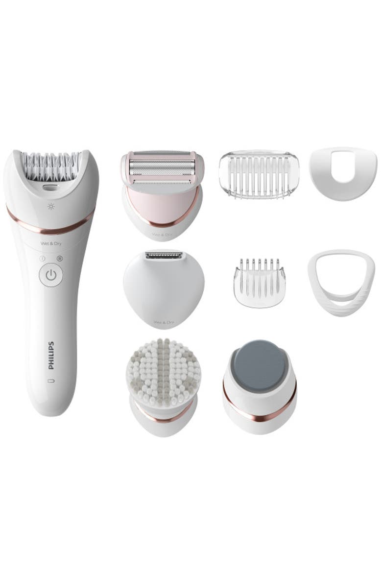 Epilator Series 8000, Rechargeable Wet & Dry Epilator with Ceramic Tweezers and Accessories, Alternate, color, White