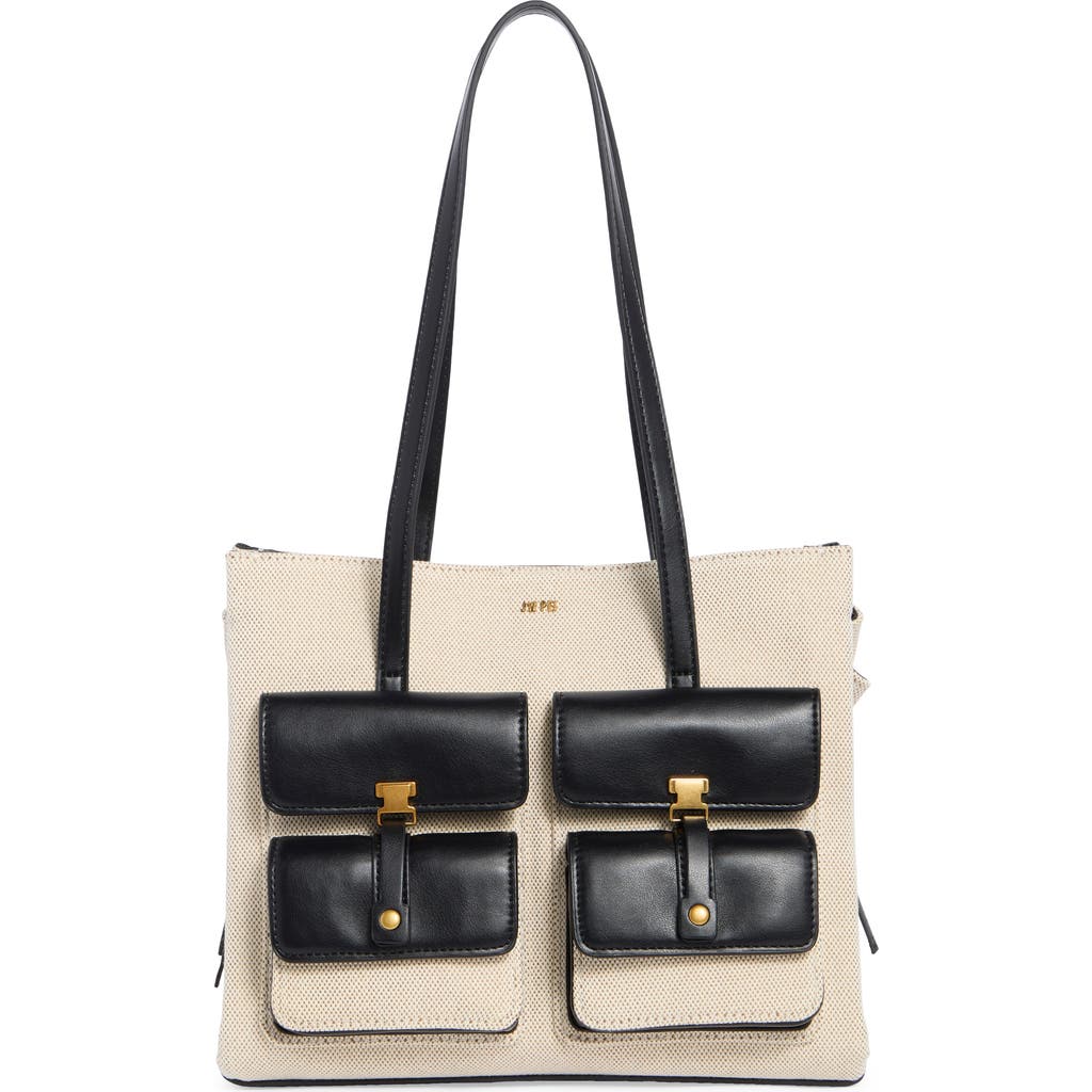 JW PEI Linda Pocket Tote Bag in Black Canvas at Nordstrom Rack