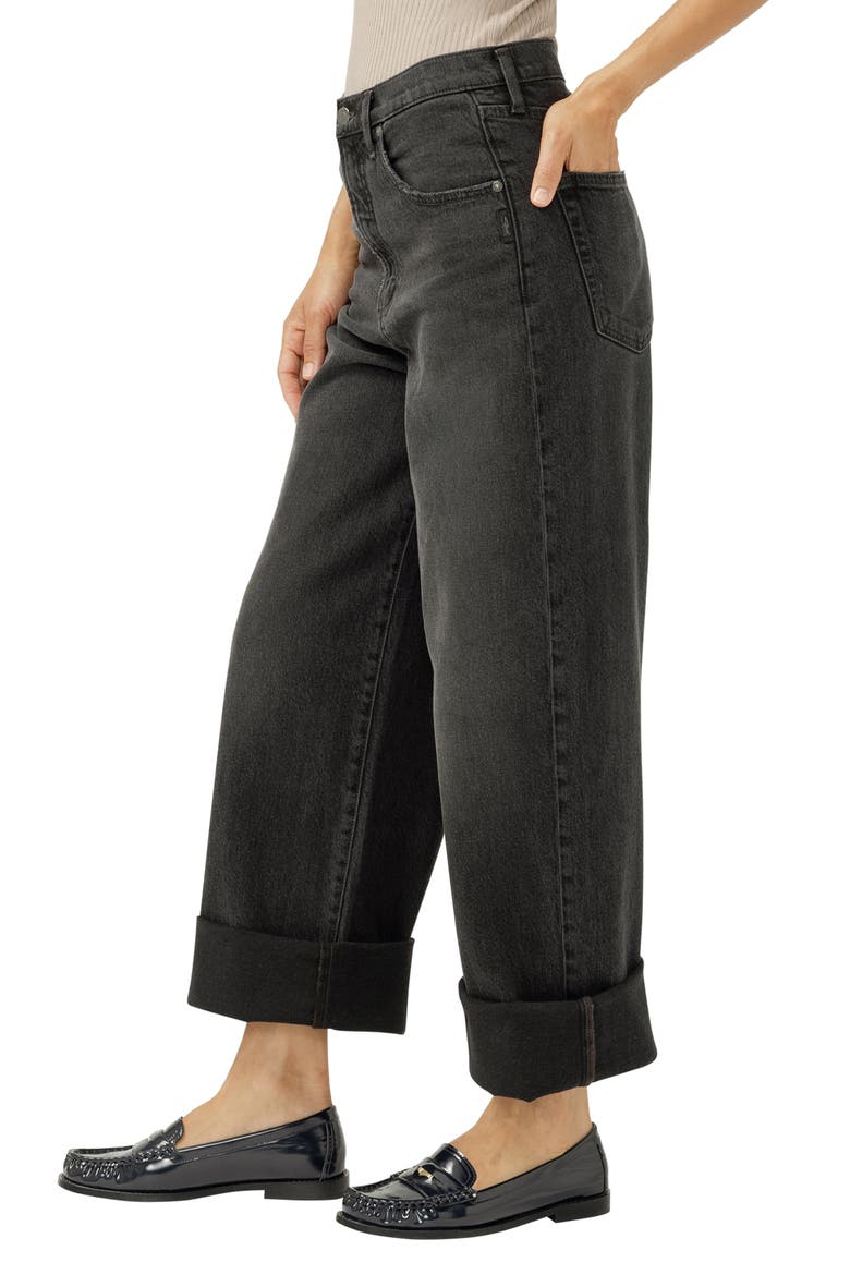 Be Easy High Waist Crop Wide Leg Jeans, Alternate, color, ONYX