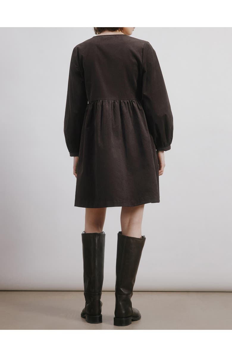 Albaray Short Cord Pocket Dress, Alternate, color, Chocolate