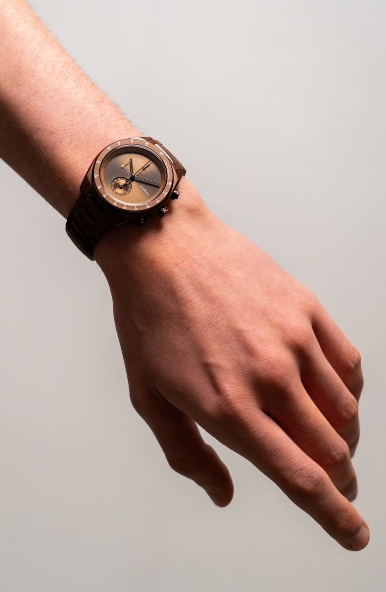 D1 Milano Essential Brown Chronograph Bracelet Watch, 40mm, Alternate, color, 