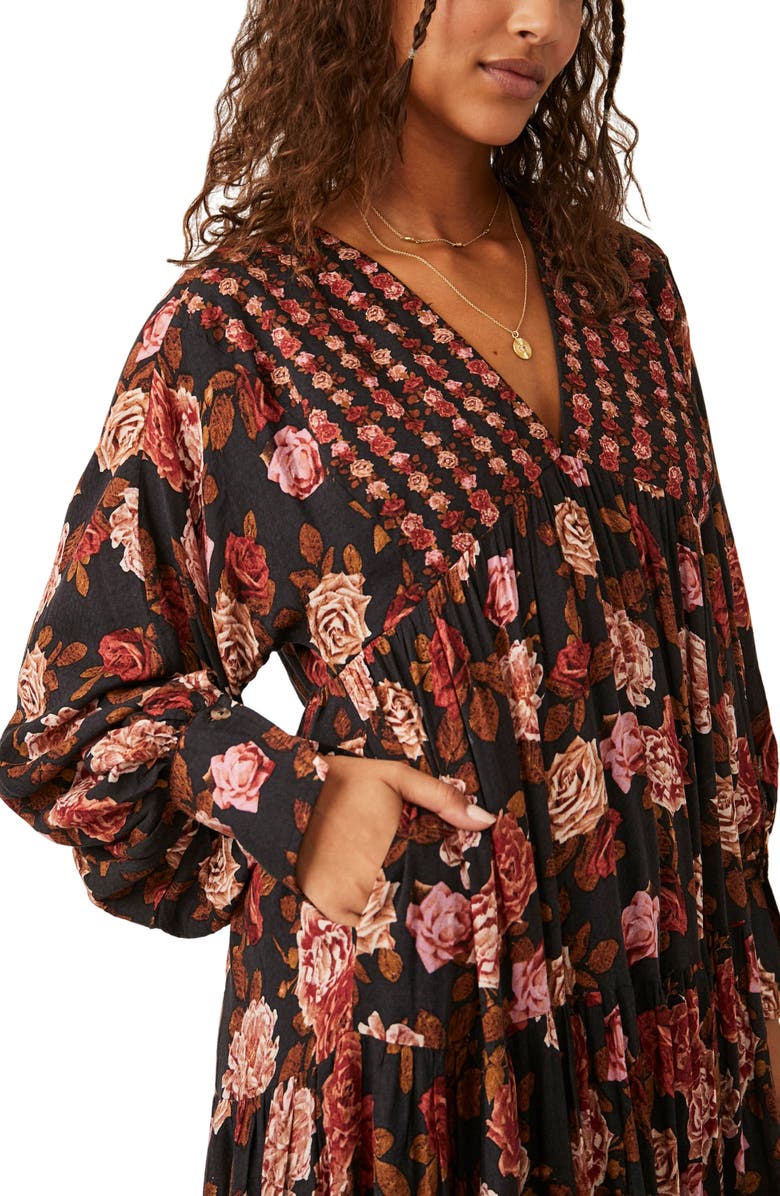 Free People Rows of Roses Long Sleeve Maxi Dress, Alternate, color,