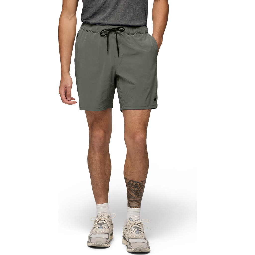 Prana Discovery Trail Drawstring Shorts In Green