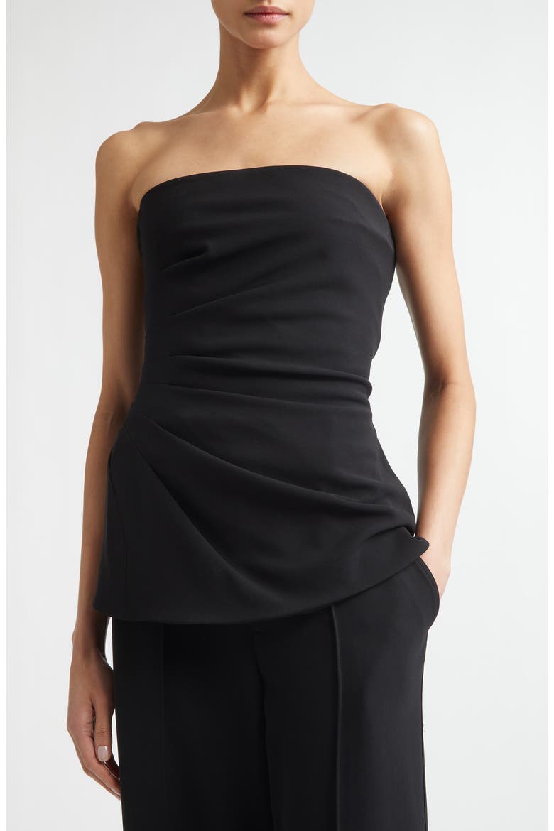 Damea Matte Double Crepe Top, Alternate, color, BLACK
